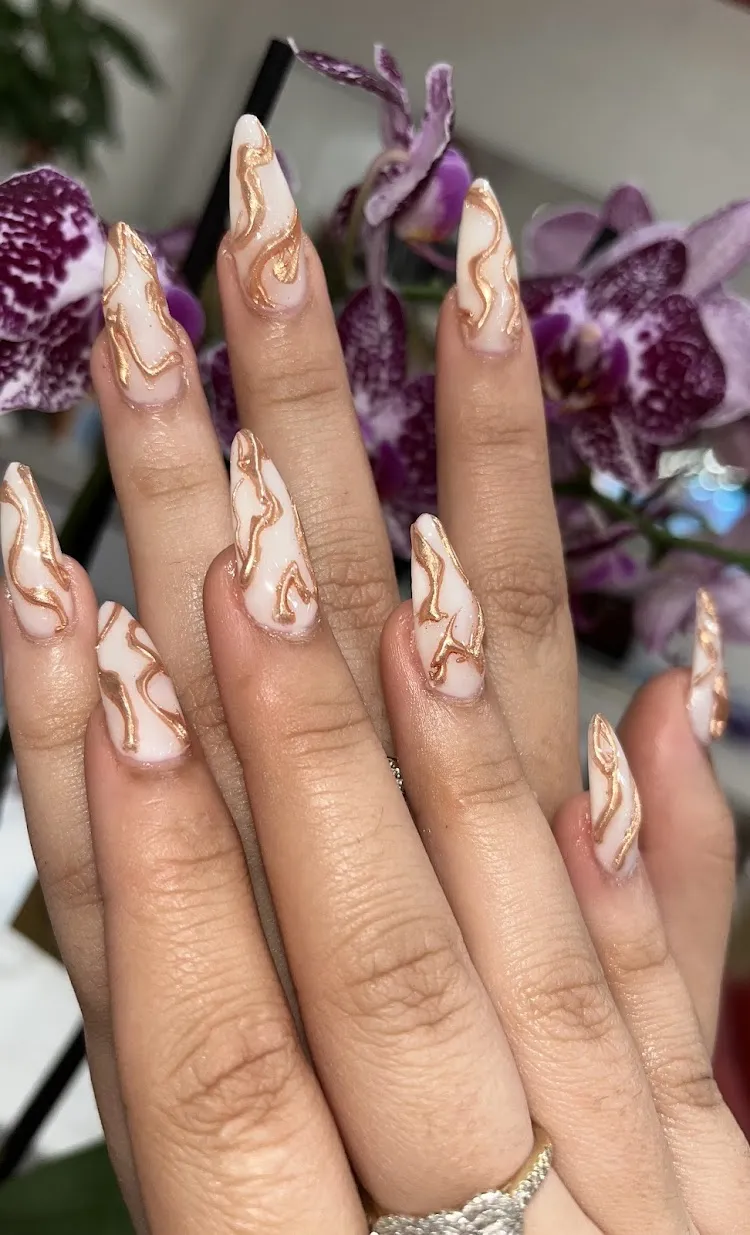 Custom nail design at Nail Nation Spa LA